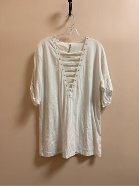 Emma & Sam White Ladder-Strap V-Neck Tunic
